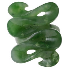 Jade Ring Hand Carved from One Stone Certified Untreated