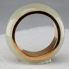 Jade Ring Lined with Gold