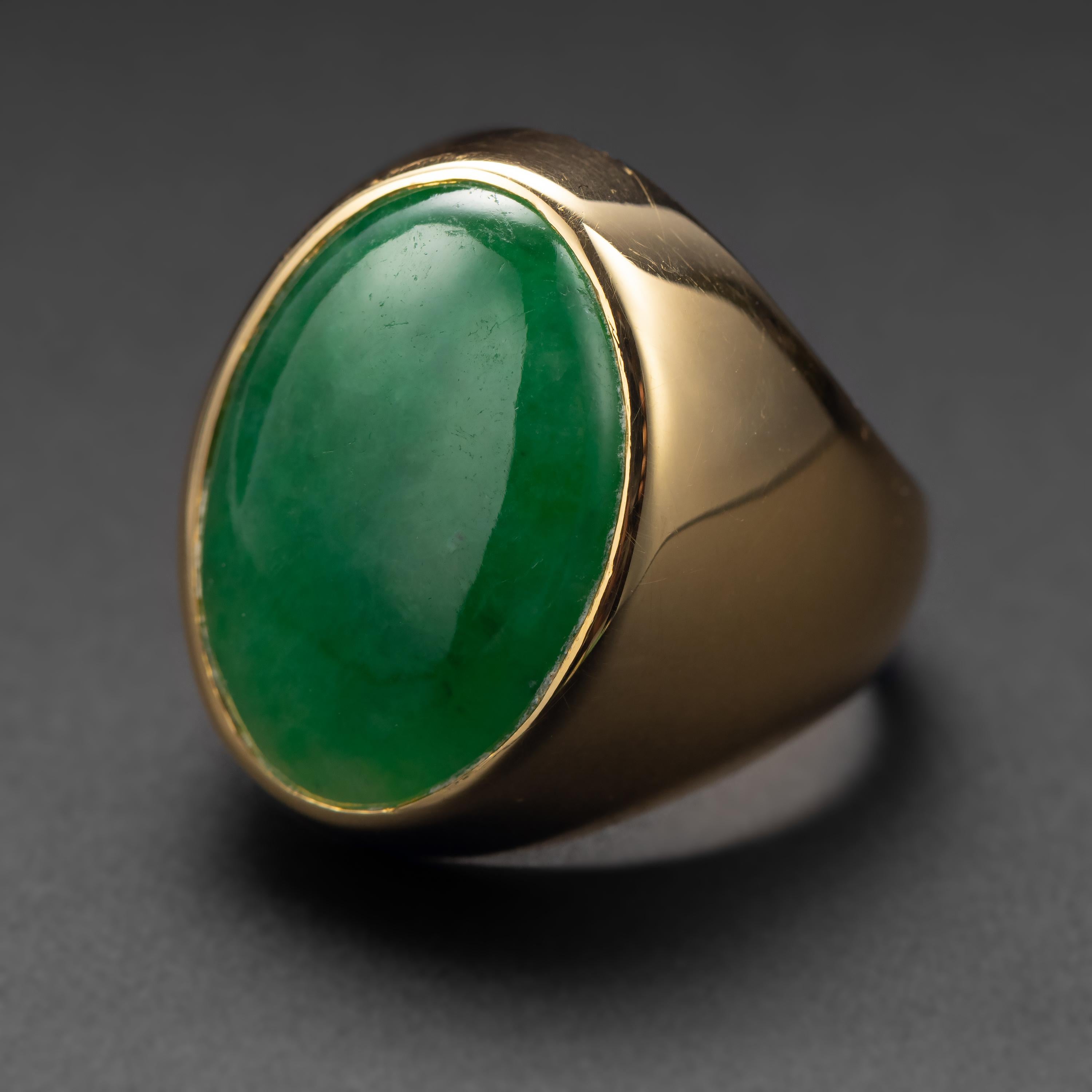 mens jade signet ring