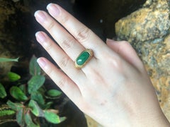 Jade Ring Set in 18 Karat Gold Settings