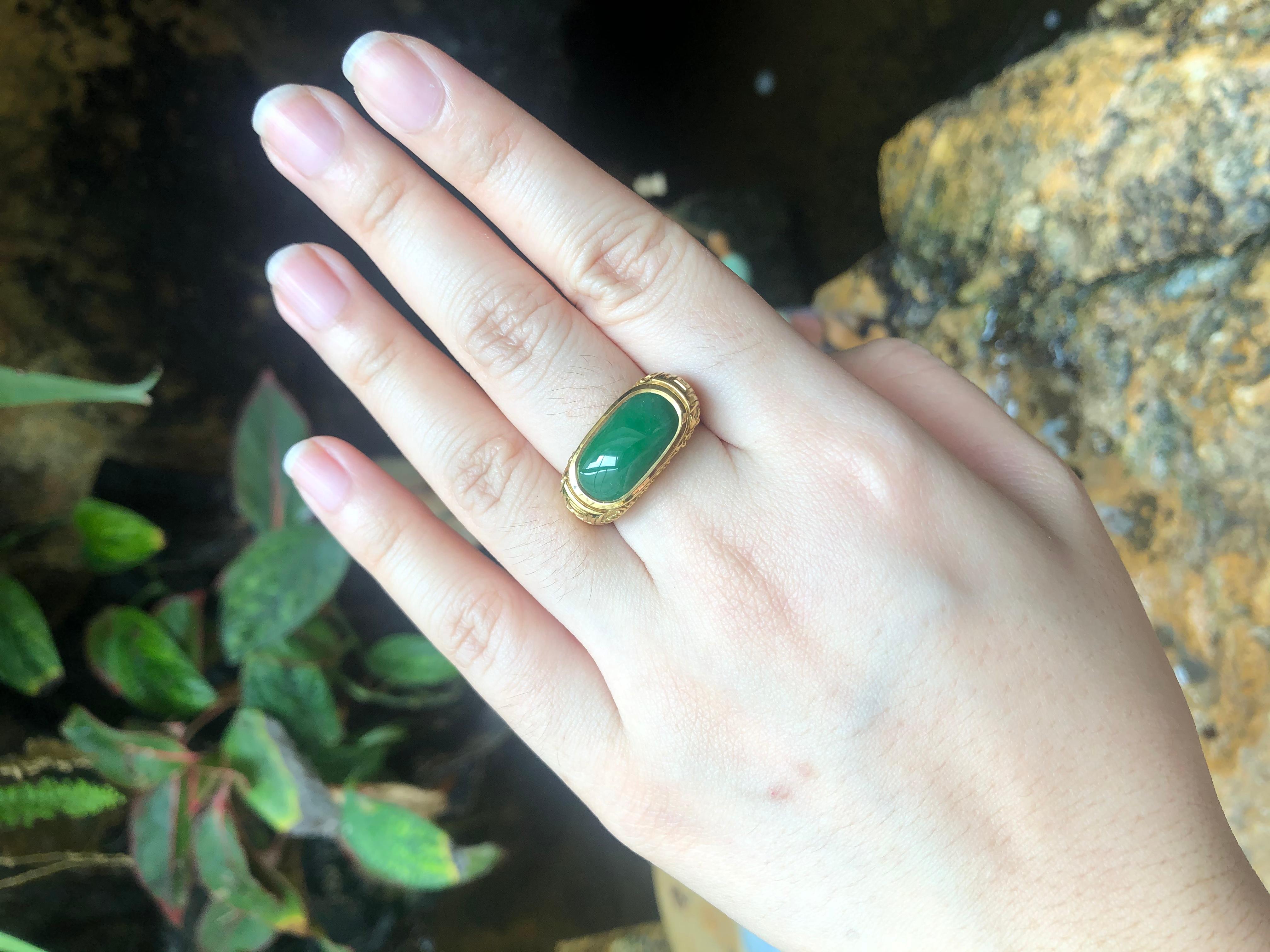 ring with gold jade