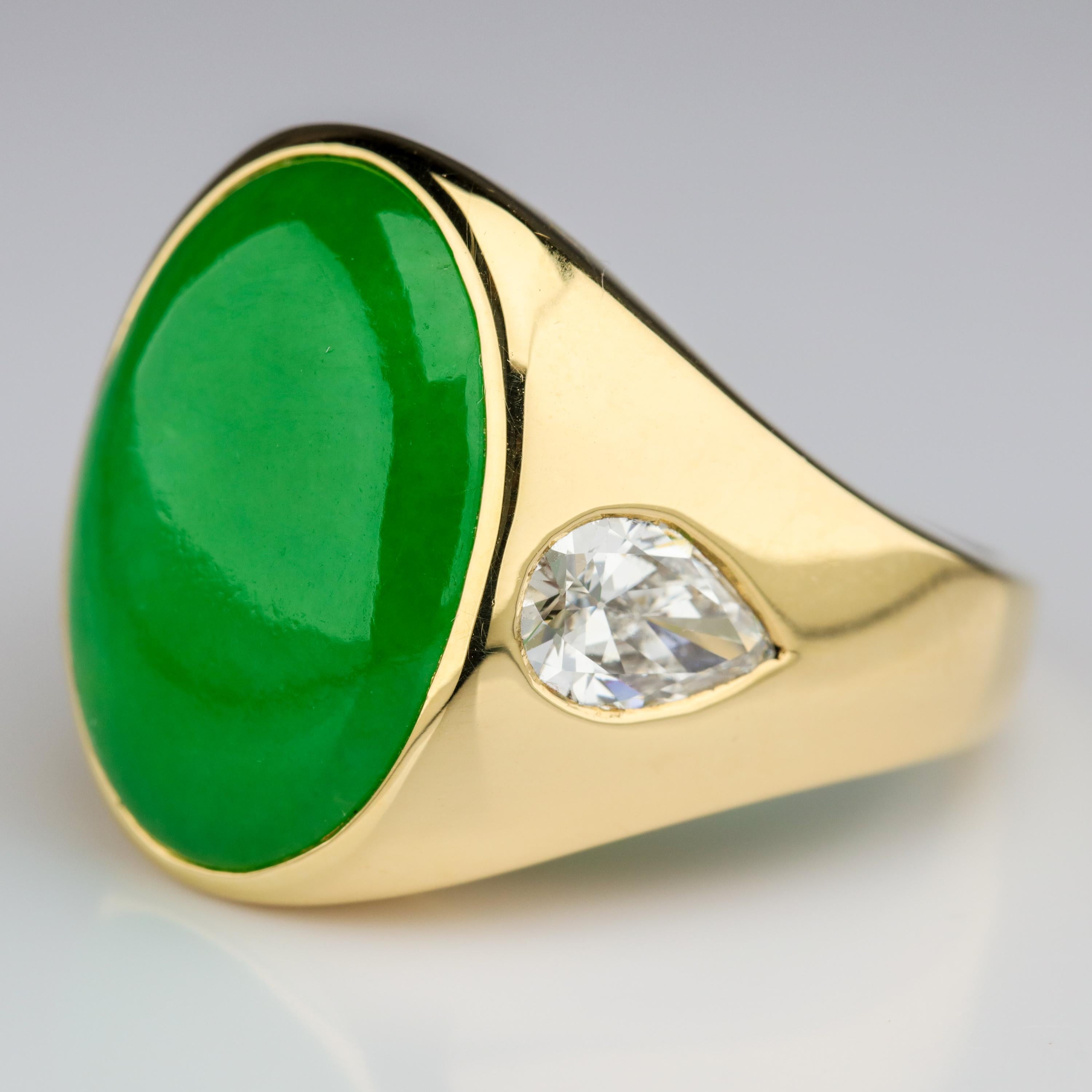 Jade Ring with Diamonds is Midcentury Masterpiece 7