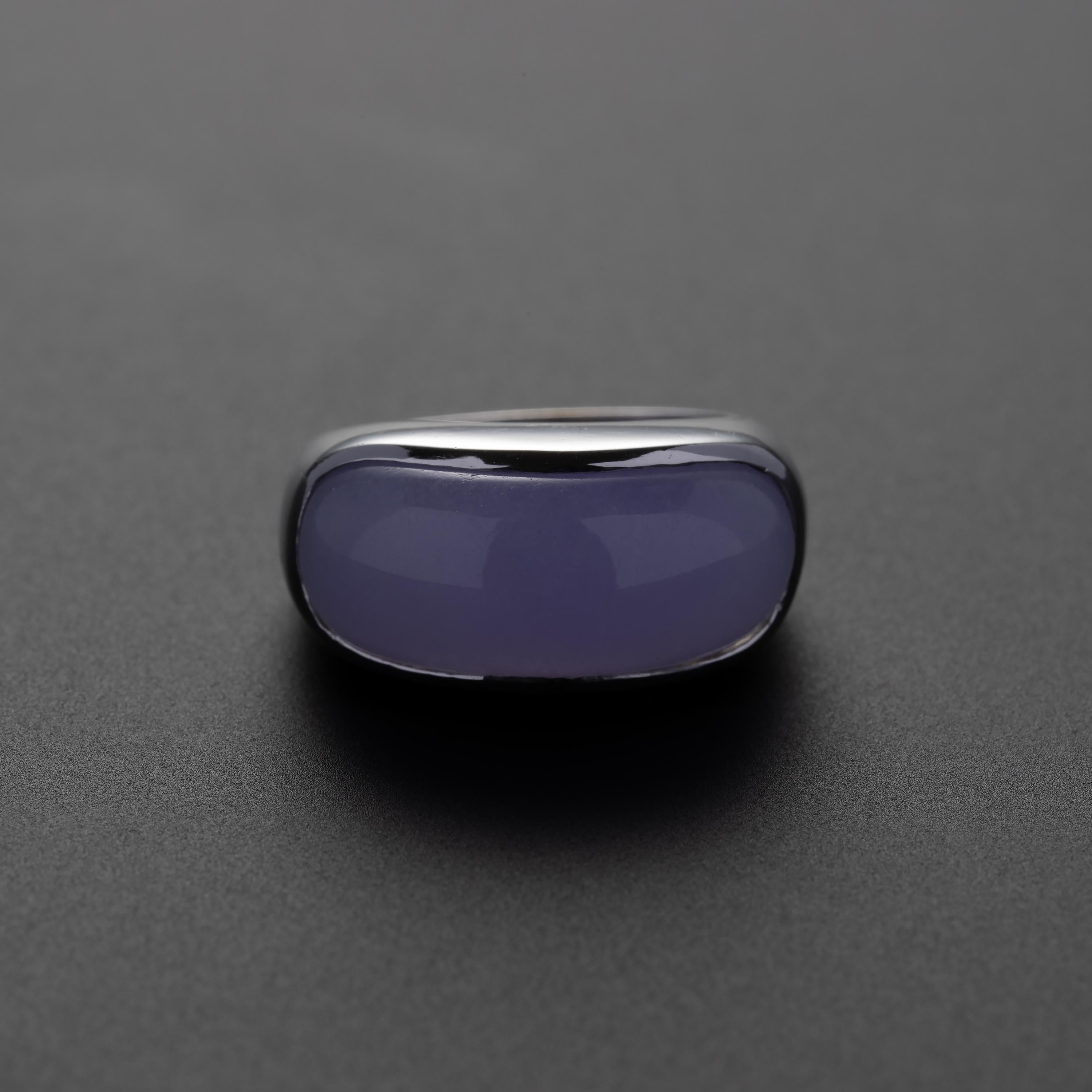 Contemporary Jade Saddle Ring Lavender Certified Natural & Untreated