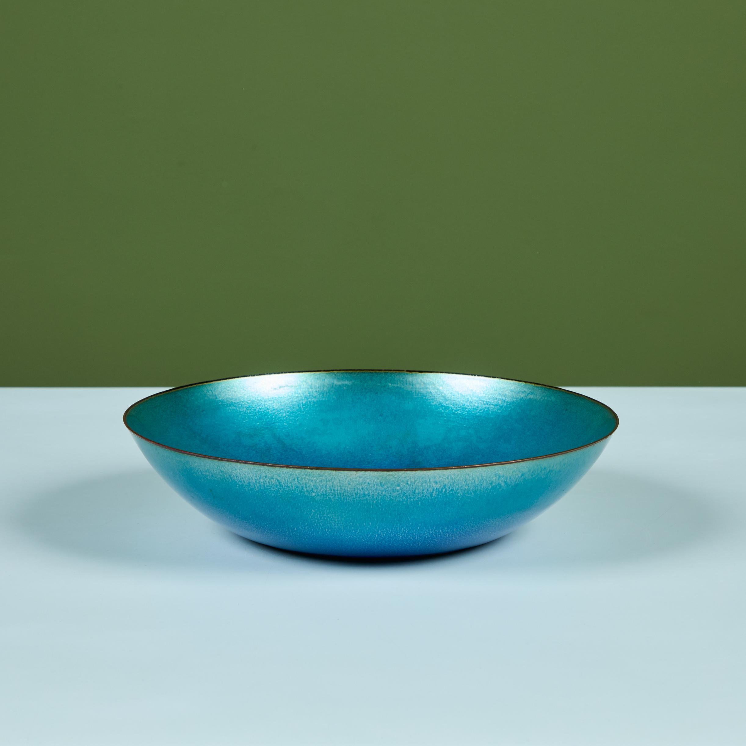 Jade Snow Wong Blue Enamel Copper Bowl In Good Condition In Los Angeles, CA