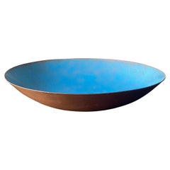 Jade Snow Wong Blue Enameled Copper Bowl, United States, 1950's 