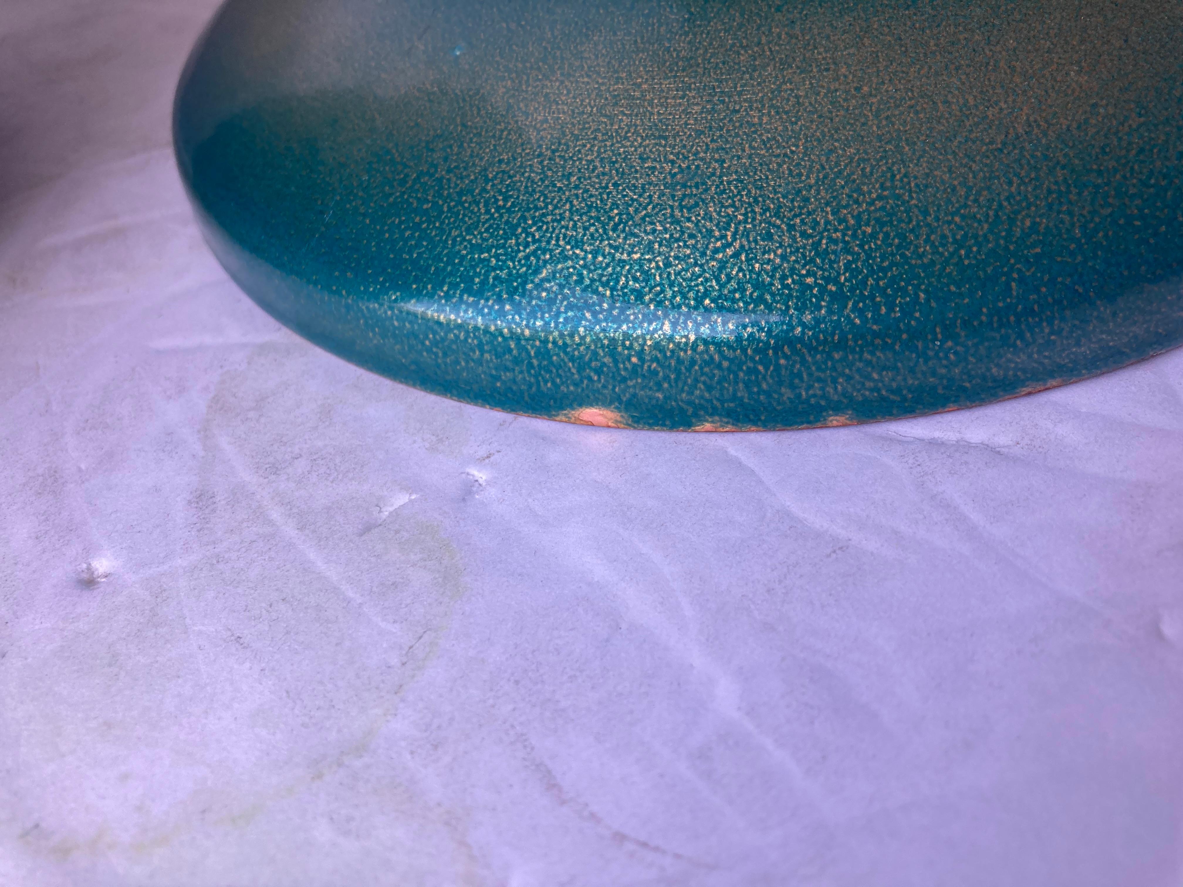 Modern Jade Snow Wong, Enamel Ice Bucket /Jar on Copper, Signed For Sale