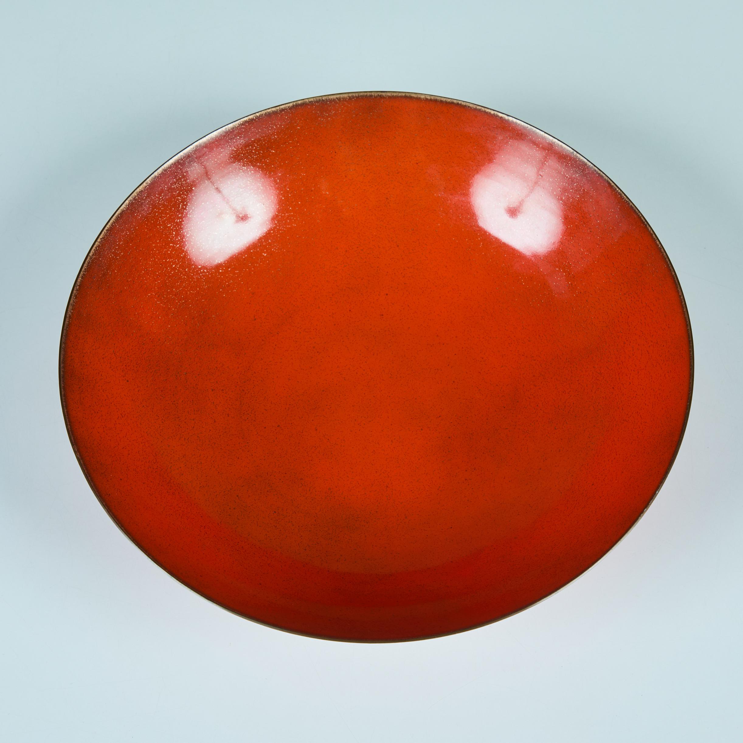 Rame Ciotola in rame smaltato arancione Jade Snow Wong in vendita