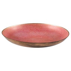 Vintage Jade Snow Wong Pink Enamel Copper Plate