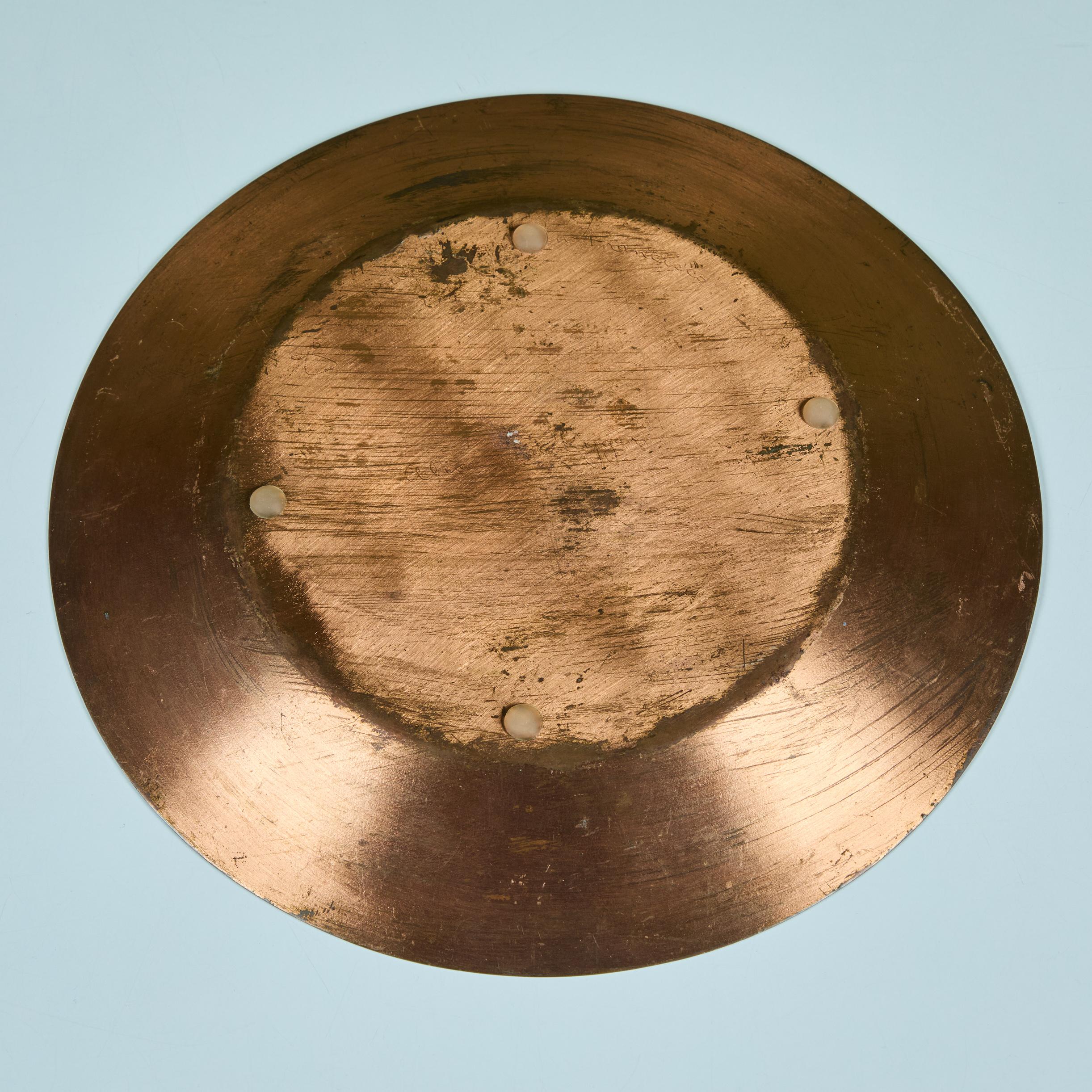 Jade Snow Wong Turquoise Enamel Copper Plate For Sale 5
