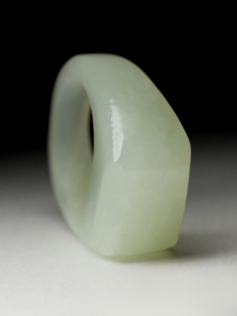 Jade Solid Ring Rare Gem Off White Natural White Pearl Hyacinth Flower Gemstone For Sale 3