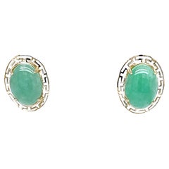 Vintage Jade Stud Earrings