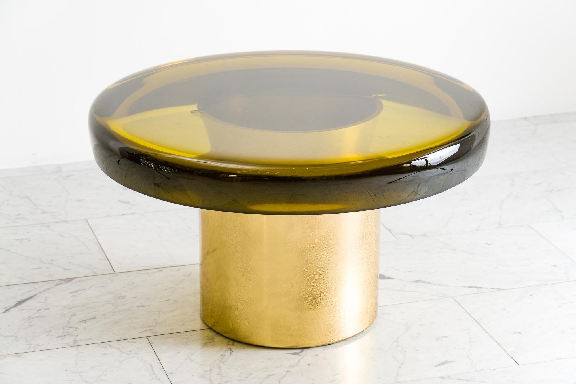 Brass Jade Table, IT, 2022 For Sale