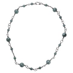 Jade & Tantalum Handmade Necklace: The rarest metal, one of the rarest gems