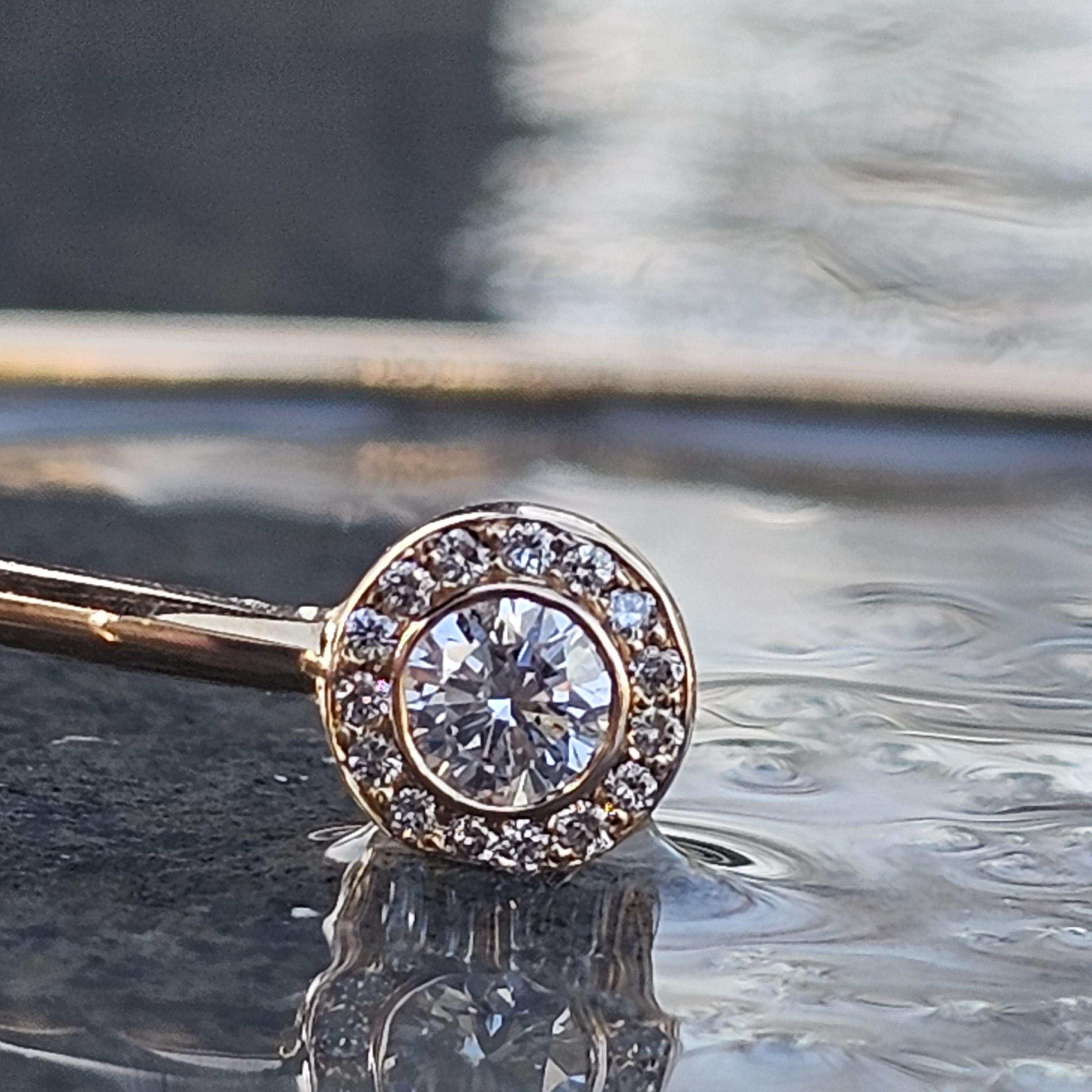 Jade Trau Pave Diamond Open Cuff Bracelet ~.46ctw 18k Rose Gold 4.9g For Sale 6