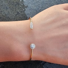 Jade Trau Pave Diamond Open Cuff Bracelet ~.46ctw 18k Rose Gold 4.9g