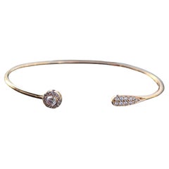 Offenes Jade Trau Pave Diamant-Manschettenarmband ~.46ctw 18k Roségold 4,9g