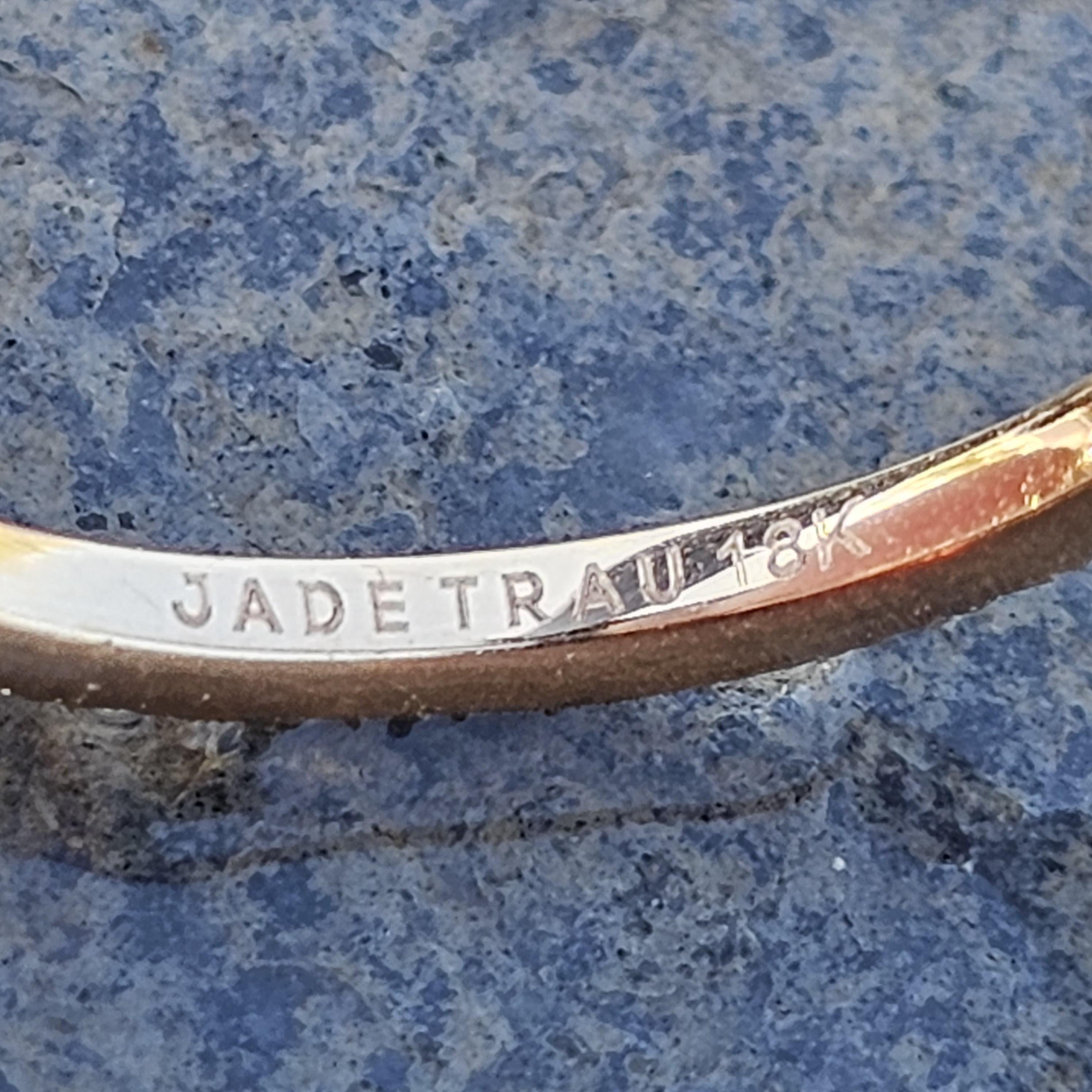 Anello di giada Trau sottile in oro rosa 18k con 15 diamanti, misura 6,5 1,6 g eternità in vendita 3