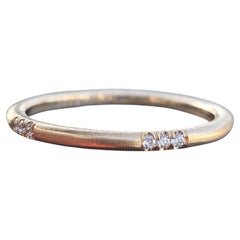 Jade Trau Fine 18k Rose Gold 15 Diamond Band Ring size 6.5 1.6g eternity