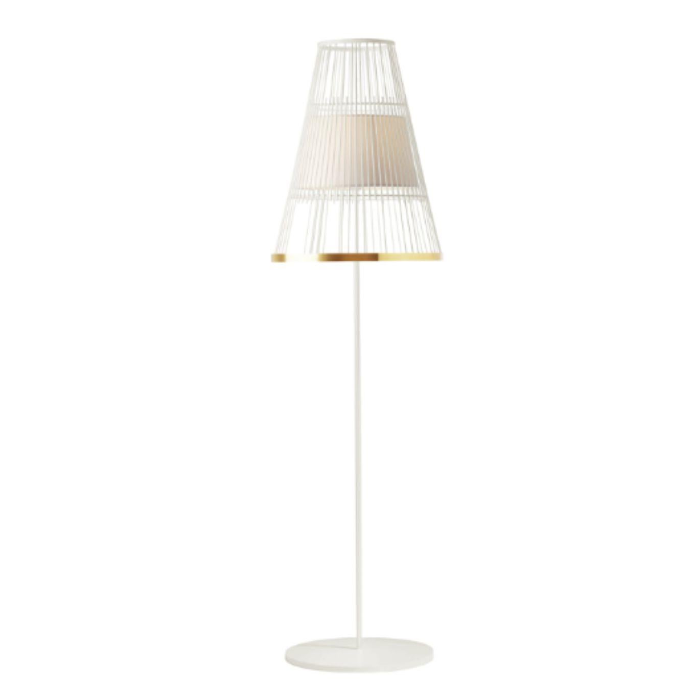 Contemporary Jade Up Floor Lamp with Brass Ring by Dooq For Sale