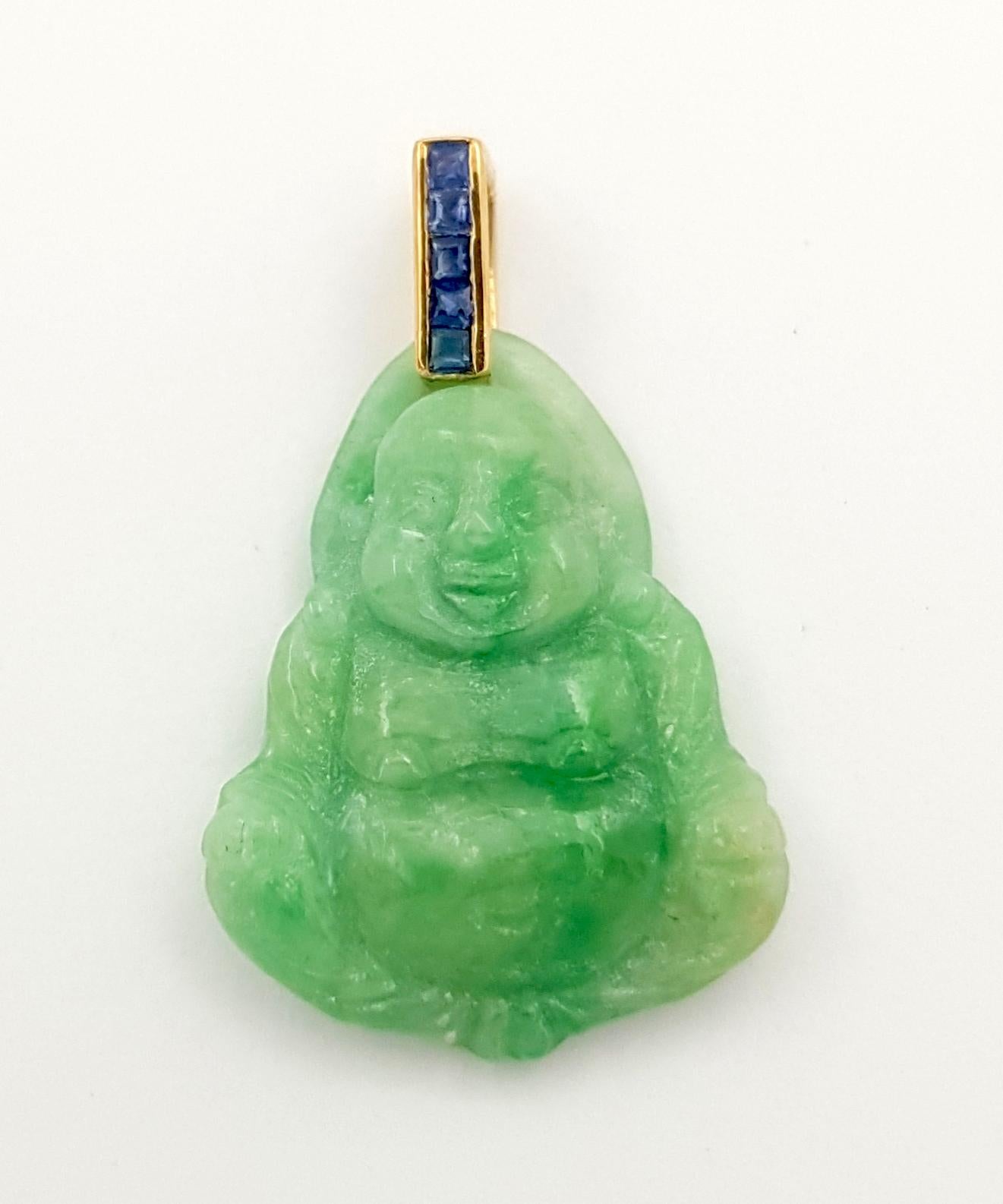 jade buddha pendant 18k