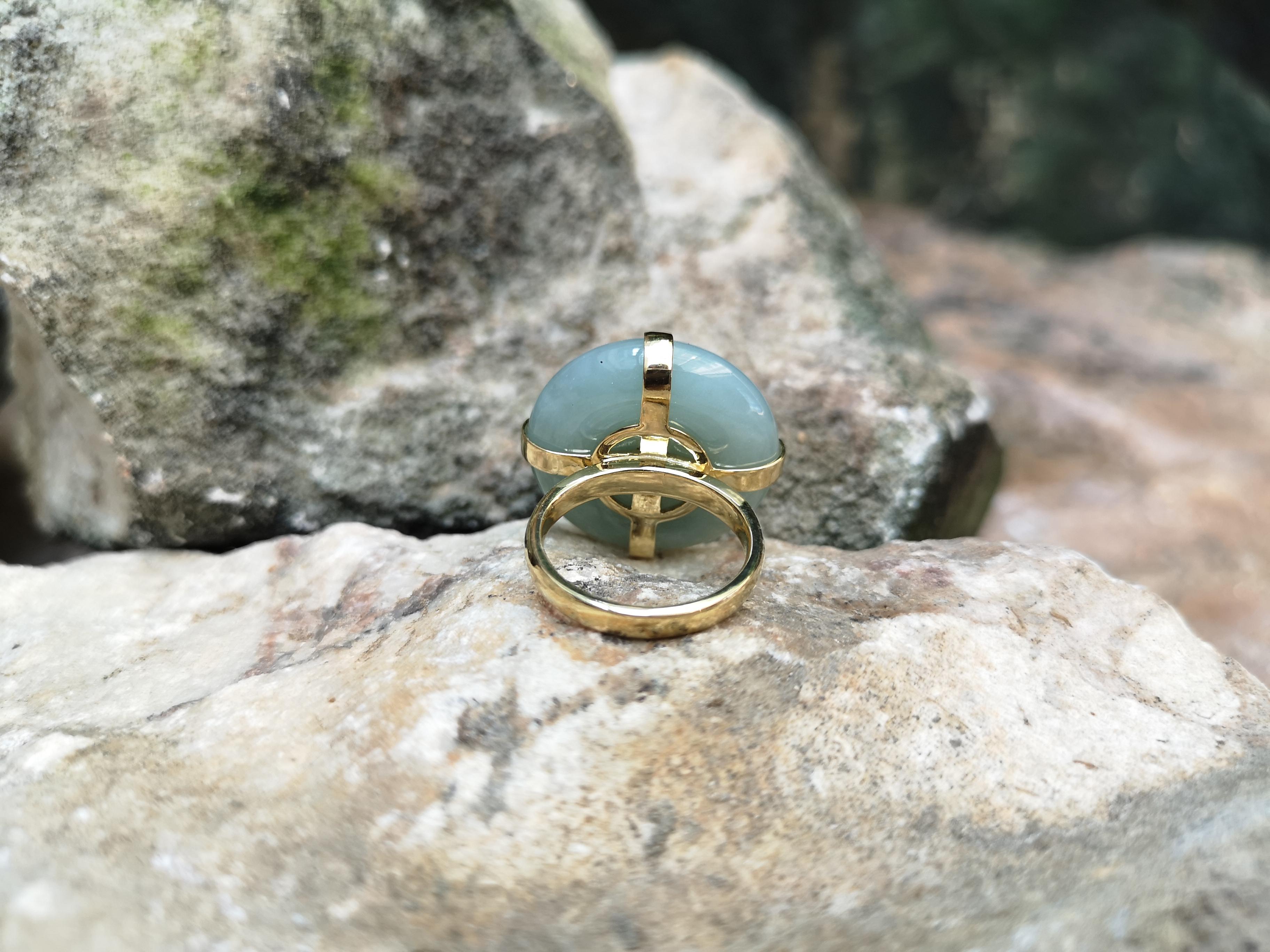 Jade mit Peridot-Ring in 18 Karat Goldfassung für Damen oder Herren