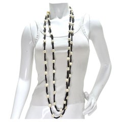 Retro Jaded Jewels Set of 2 Long Freshwater Pearl Ribbon Necklaces