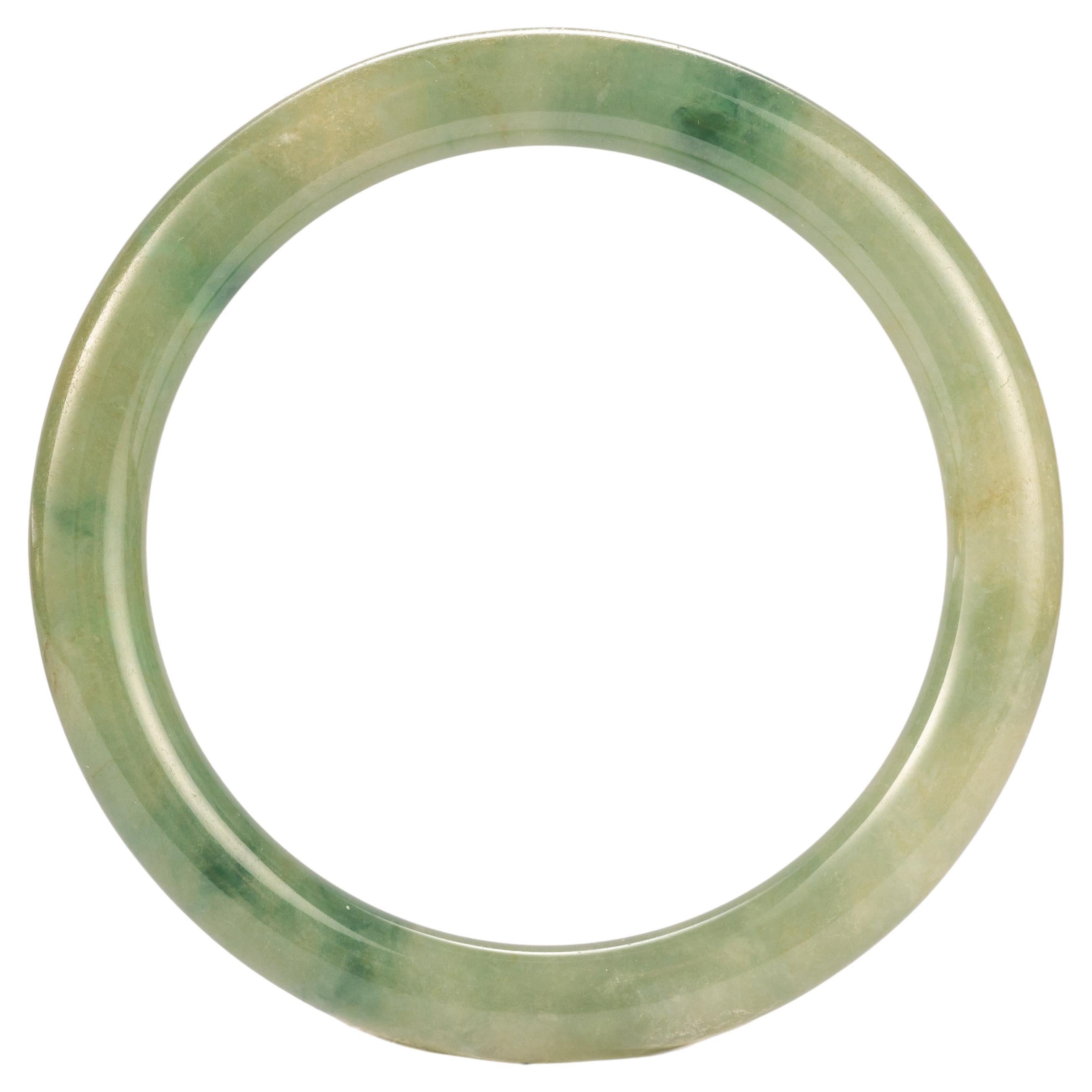 Bracelet jonc en jadéite hautement translucide vert aquatique non traité et certifié, petit modèle en vente