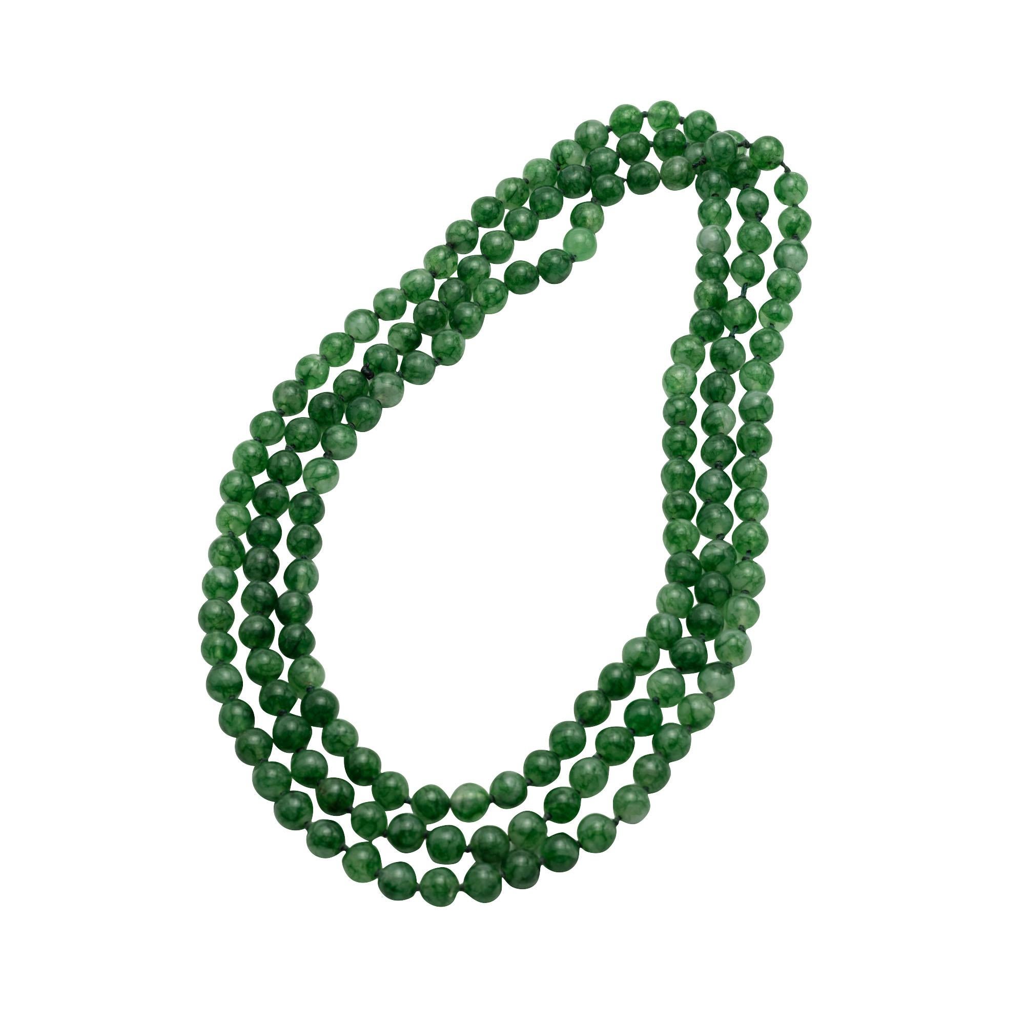 Jadeite Bead Necklace For Sale