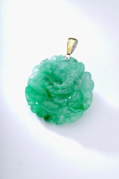 Jadeite Carved Double Side Oversized Pendant
