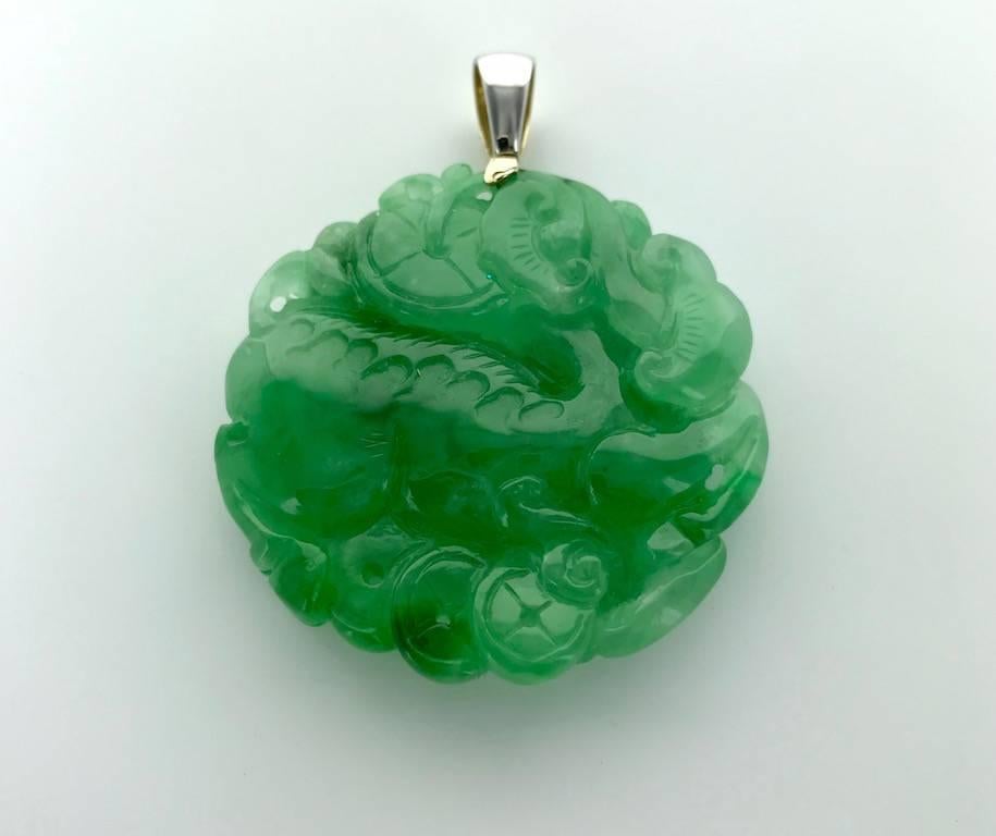 Jadeite Carved Double Side Oversized Pendant 1