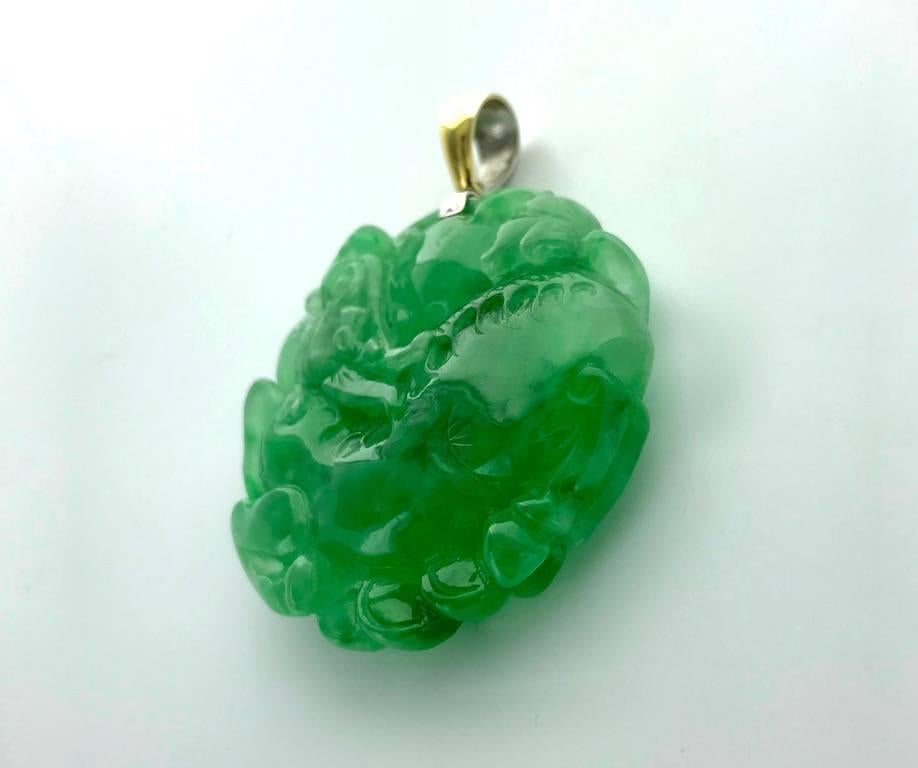 Jadeite Carved Double Side Oversized Pendant 3