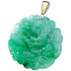 Jadeite Carved Double Side Oversized Pendant