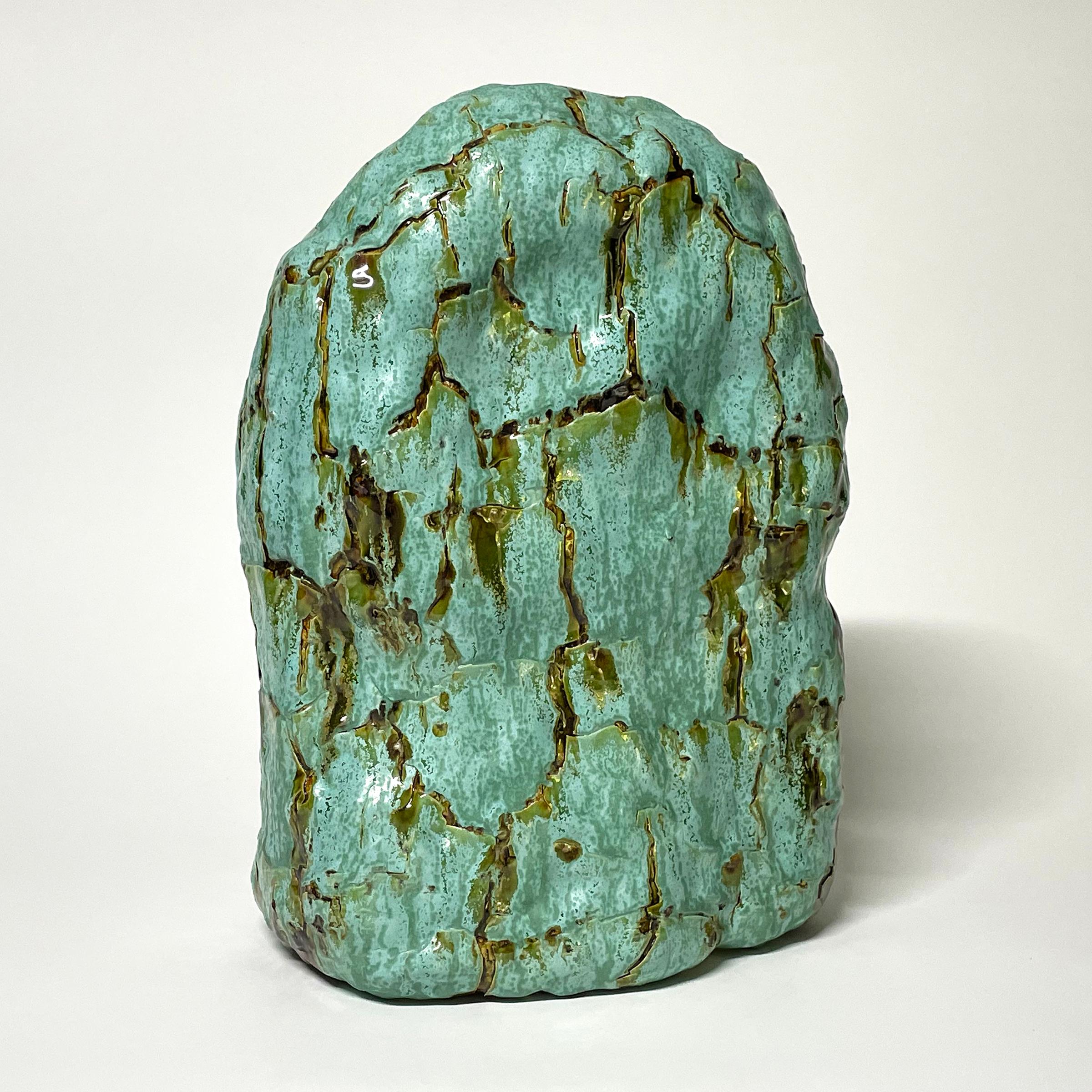 Glazed Jadeite, Ceramic Sculpture by William Edwards For Sale