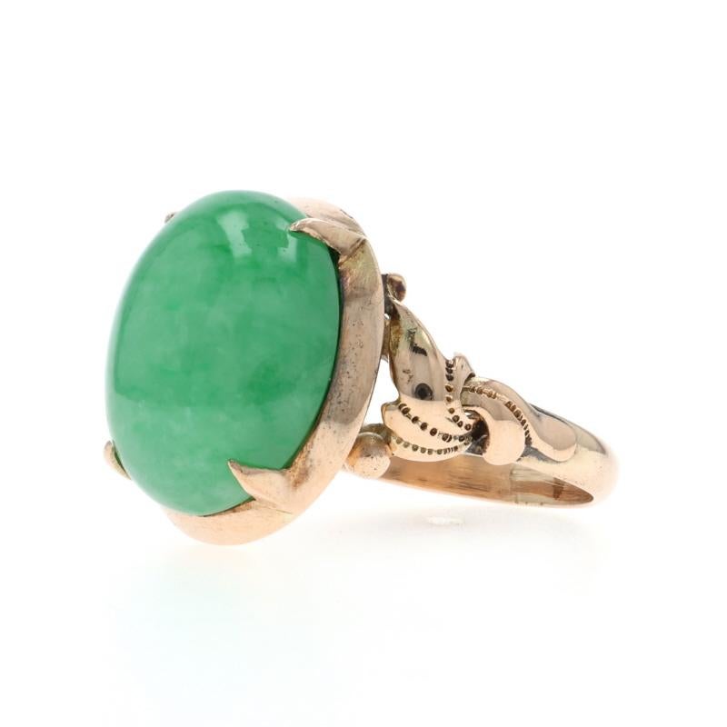 Women's Jadeite Cocktail Solitaire Ring Oval Cabochon 9.30ct GIA For Sale