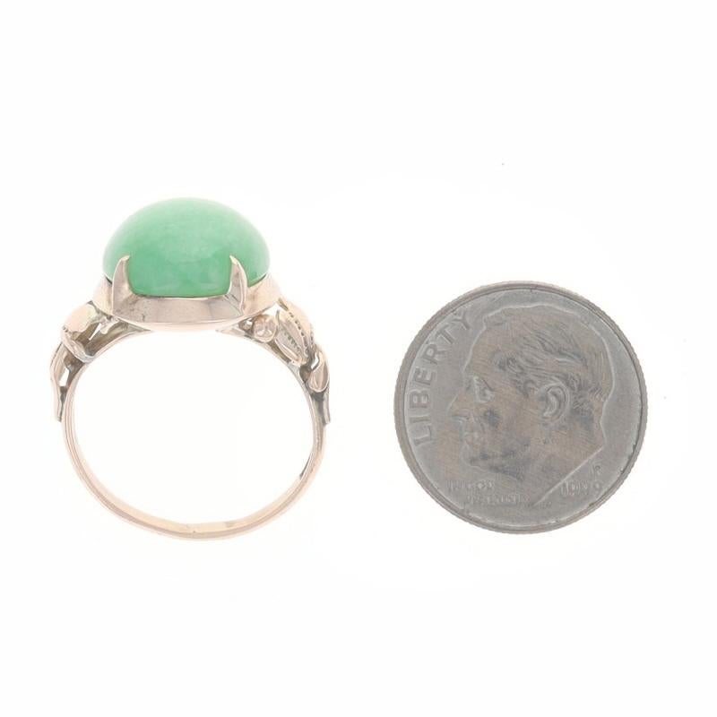Jadeite Cocktail Solitaire Ring Oval Cabochon 9.30ct GIA For Sale 2