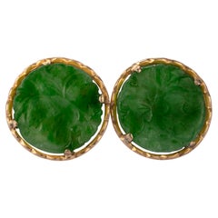Pendientes de jadeíta en 18k, circa años 50