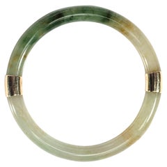 Retro Jadeite Jade Bangle Glassy and Fine Certified Untreated