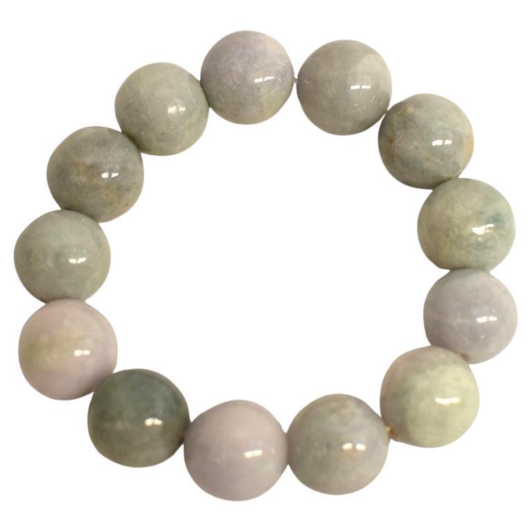Jadeite Jade Bracelet Large 18mm Beads For Sale
