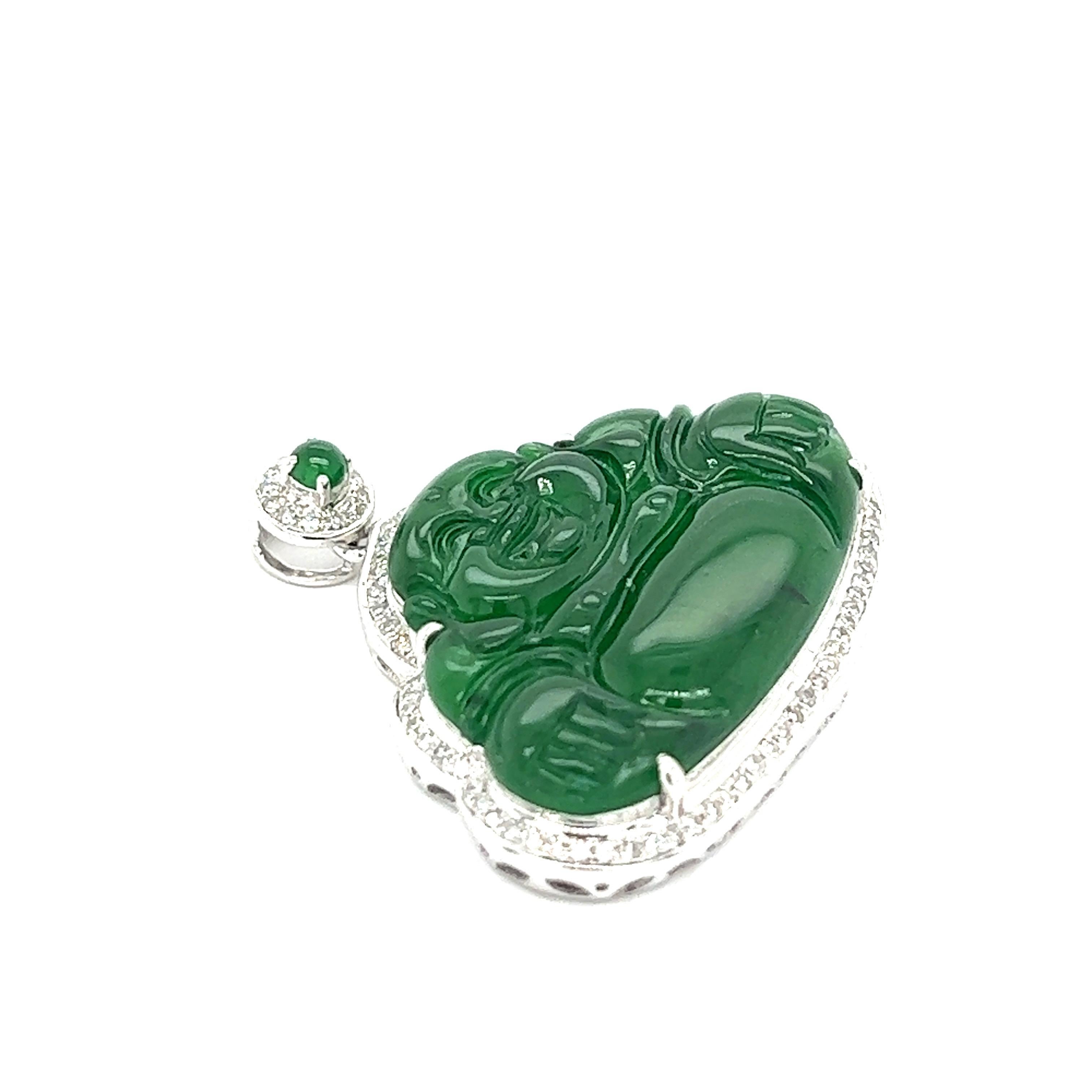 diamond jade buddha pendant