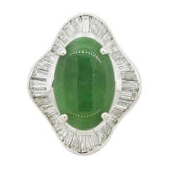 Anillo de Cóctel Bailarina Jadeíta Diamante Platino