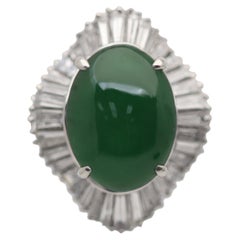 Platin-Ballerina-Ring mit Jadeit Jade Diamant