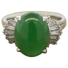 Jadeite Jade Diamond Platinum Ring Jadeite Jade Diamond Platinum Ring
