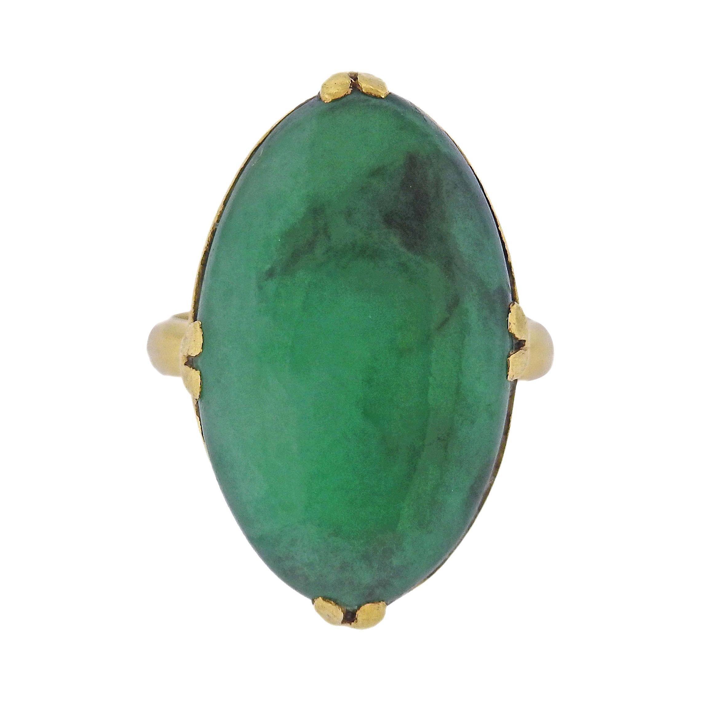 Jadeite Jade Gold Ring For Sale