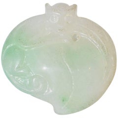 Jadeite Jade Pendant Monkey on Peach