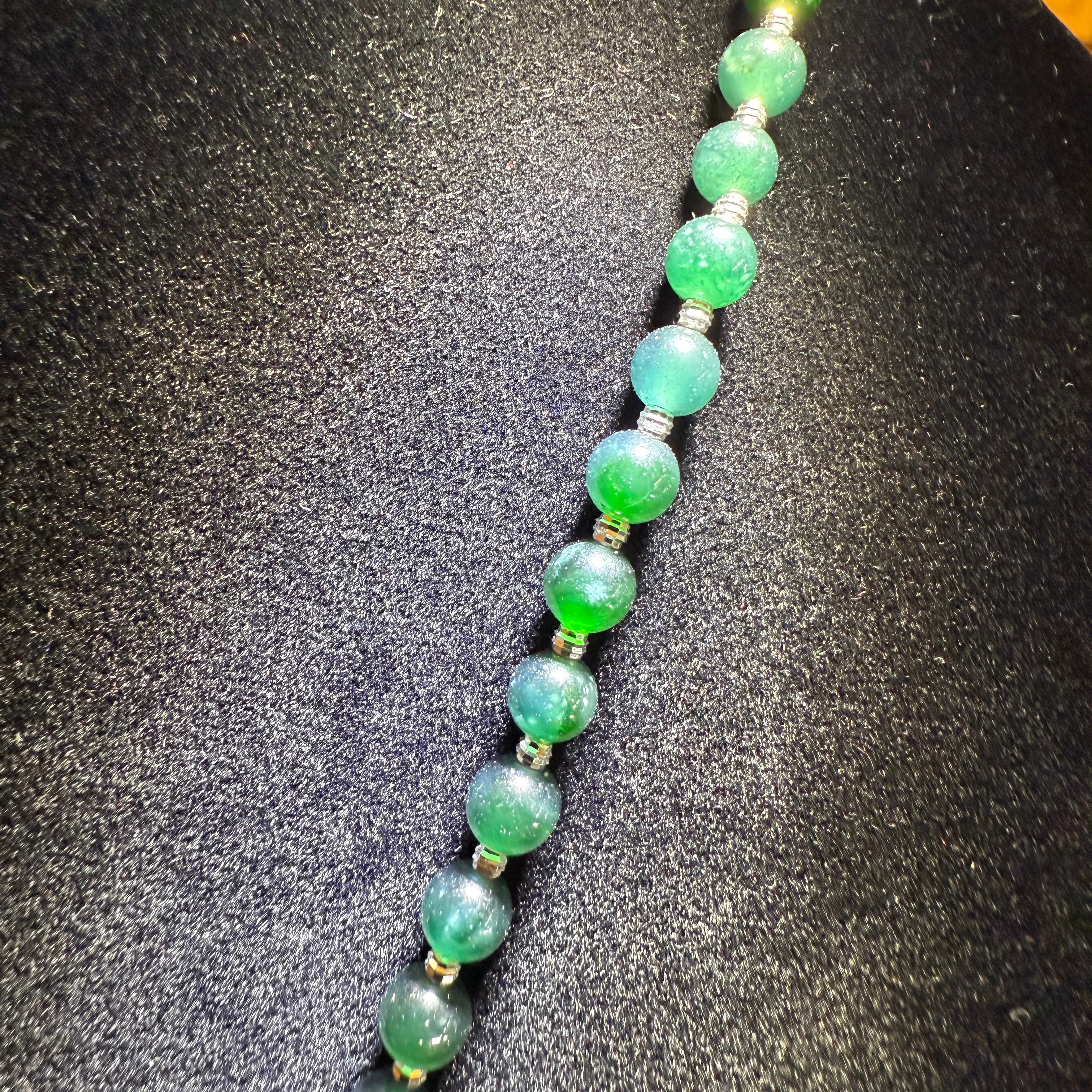 Jadeite Jade, Pink Spinel & 18K White Gold 30