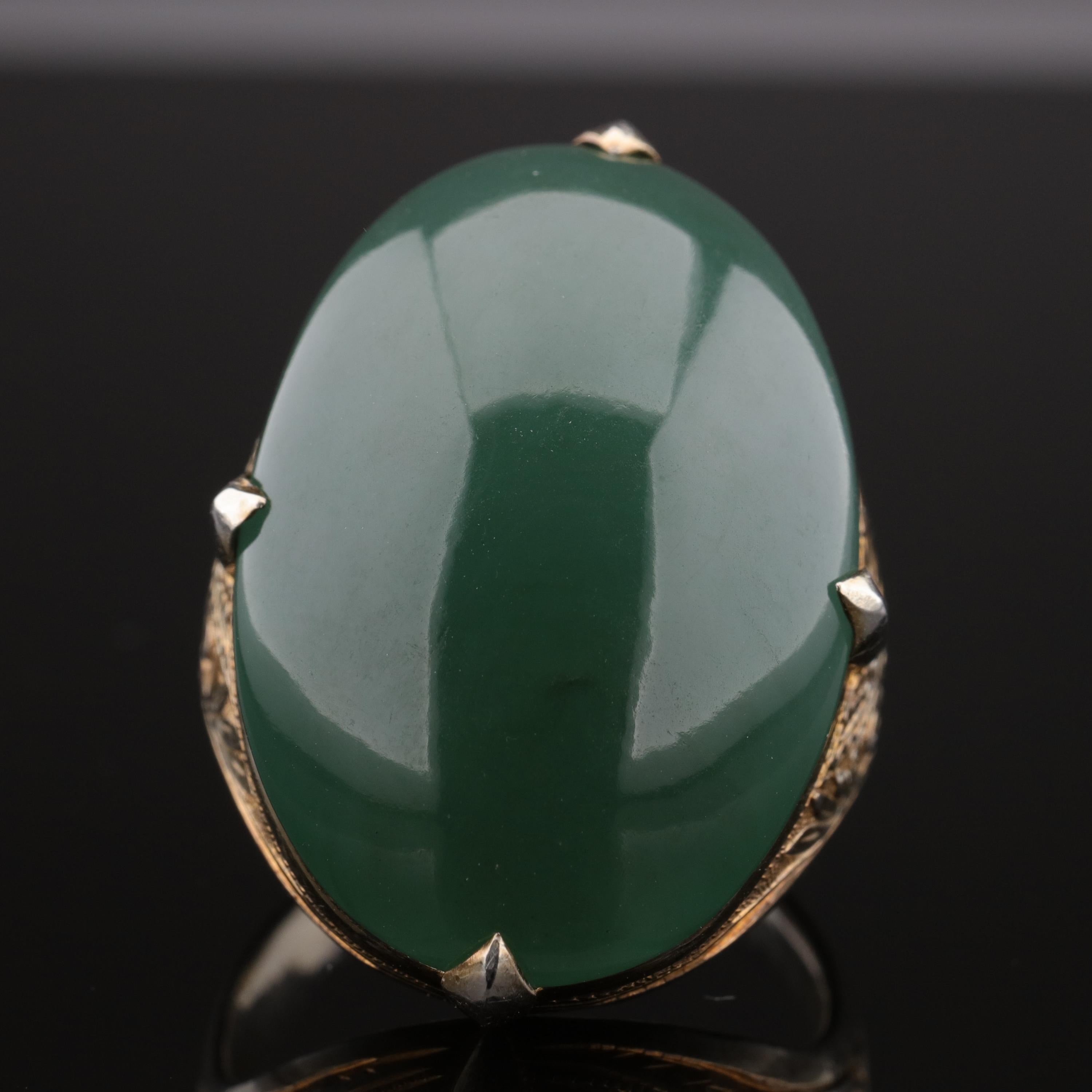 Antique Jade Ring Certified Untreated Massive 5