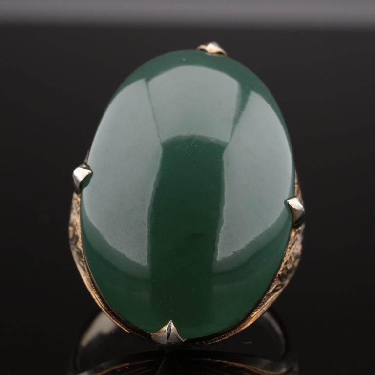 Jadeite Jade Ring of Exceedingly Rare Quality, Color and Size Certified