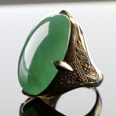Antique Jade Ring Certified Untreated Massive