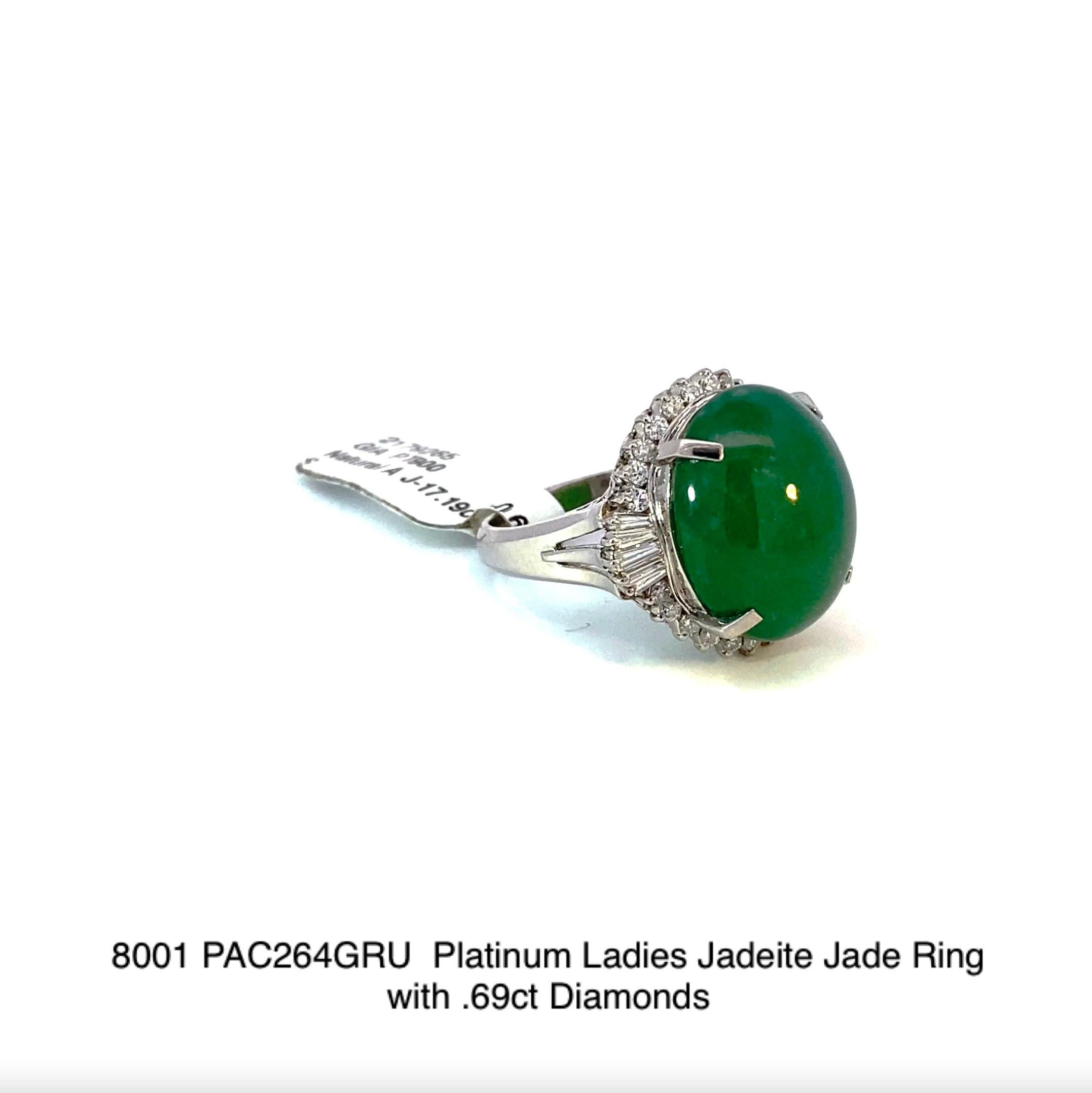 Modern Jadeite Jade Ring with Diamonds For Sale