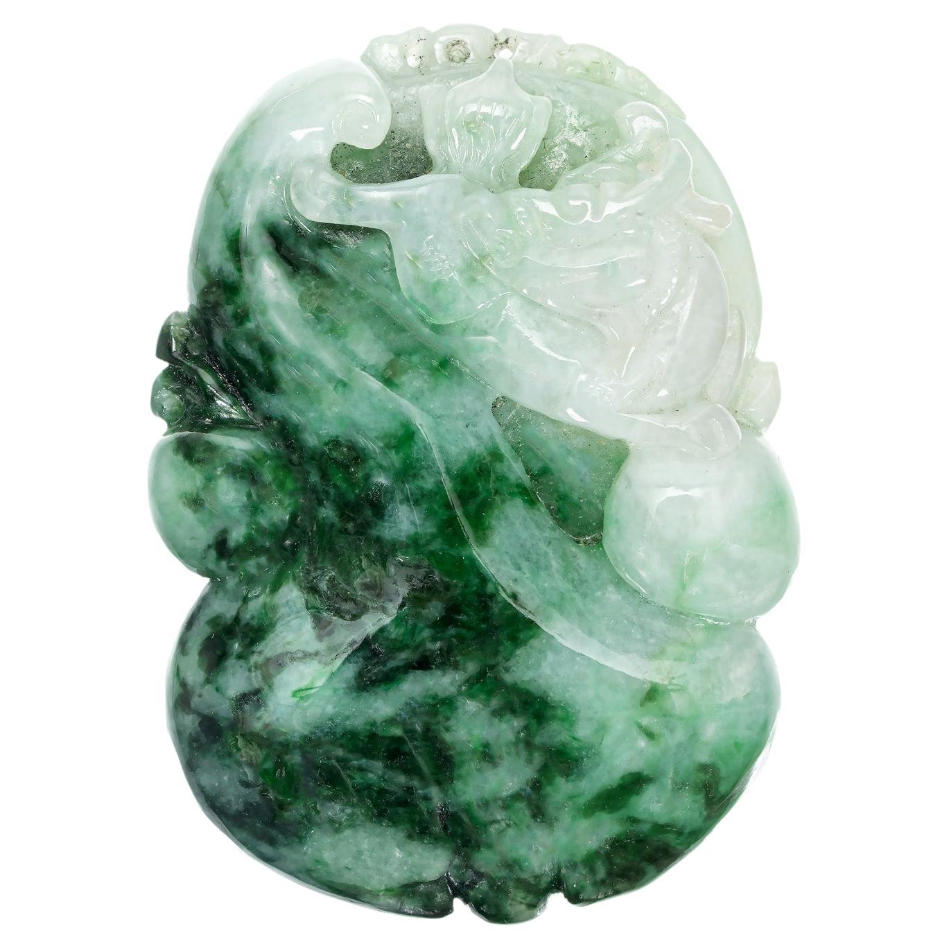 Jadeite Jade Unset Carved Palm Stone For Sale